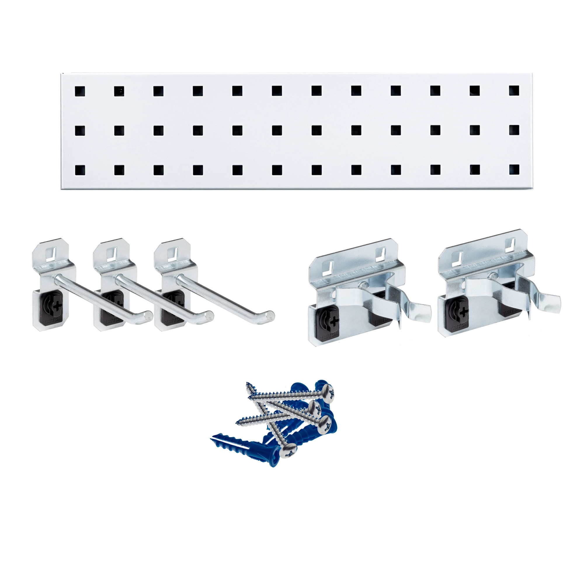 Triton LocBoard Tool Pegboard Strip Kit, 18in.L x 4 1/5in.W, Model# LBS18T-WHT